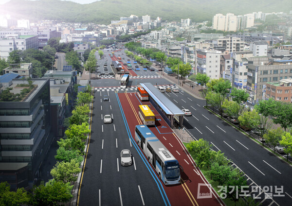 성남시 S-BRT 1단계 산성대로 조감도. 