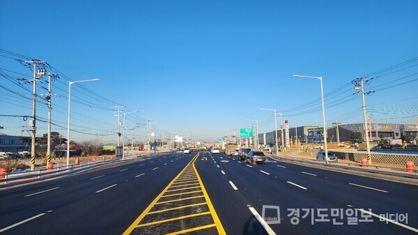 ‘국도 48호선 누산~제촌간 도로확포장공사’ 구간 일부.